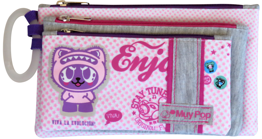 MUY Pop 3 Compartment Pencil Bag