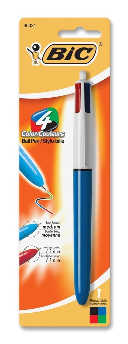 BIC 4 Colour Grip Retractable Pen
