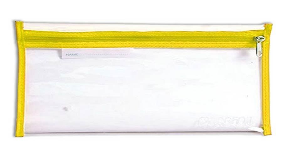 4Kids 33cm Clear Exam Pencil Bag - Blue