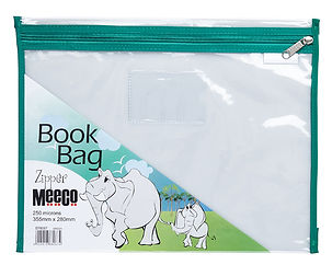 Meeco A4 PVC Book Bag with Zip Closure