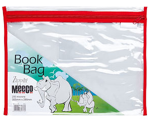 Meeco A4 PVC Book Bag with Zip Closure