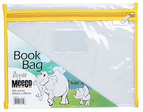 Meeco A4 PVC Book Bag with Zip Closure
