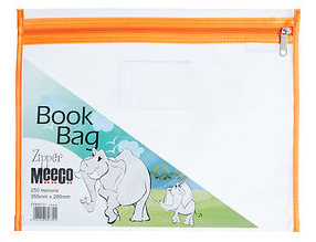 Meeco A4 PVC Book Bag with Zip Closure