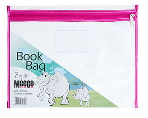 Meeco A4 PVC Book Bag with Zip Closure
