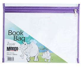 Meeco A4 PVC Book Bag with Zip Closure