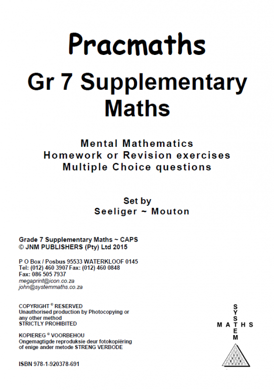 Supplementary Maths Grade 7