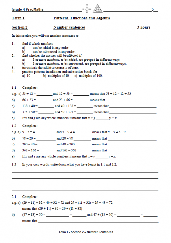 Prac Maths Grade 4