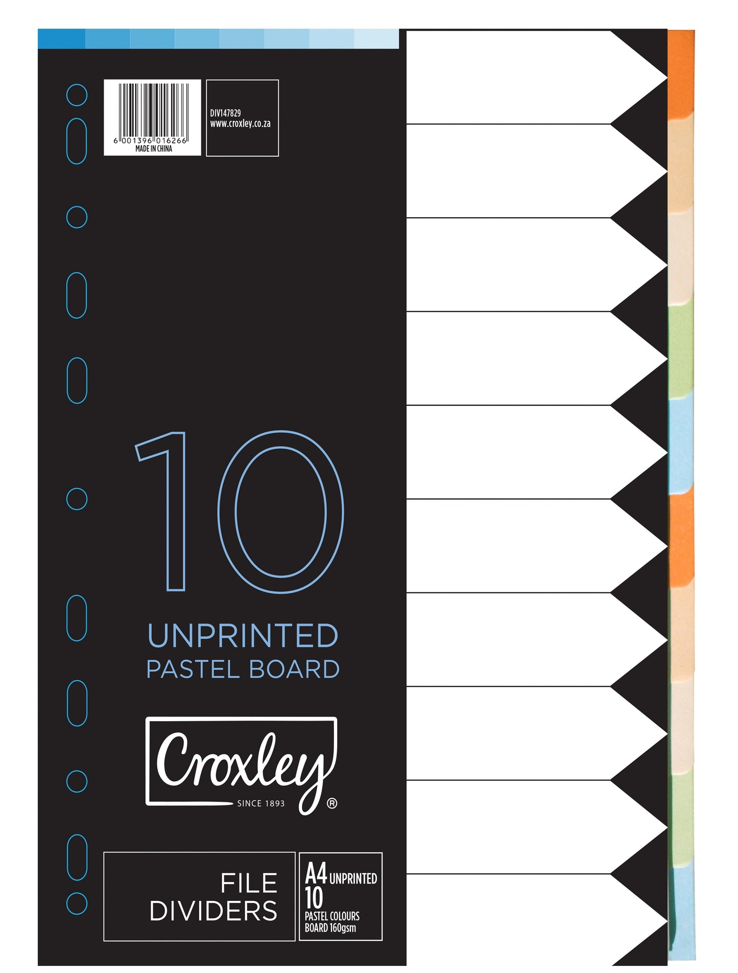 Croxley 10 Tab Unprinted File Divider