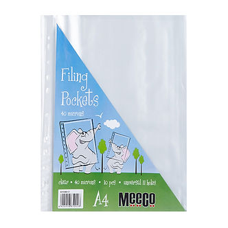 Meeco A4 40 Micron Filing Pockets 10 Pack
