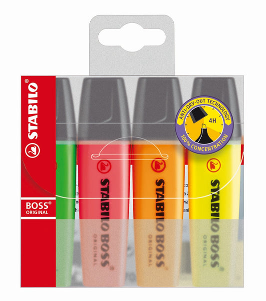 Stabilo Boss Original Highlighter Assorted Wallet 4's