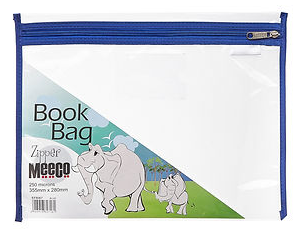 Meeco A4 PVC Book Bag with Zip Closure