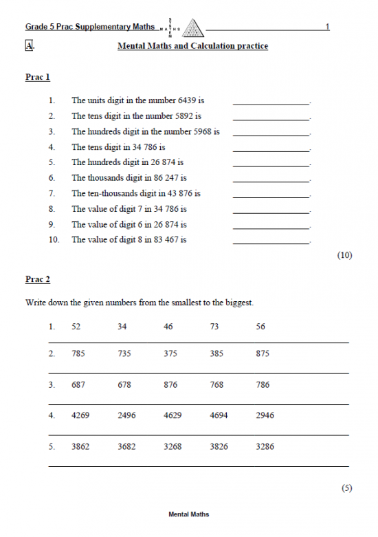 Supplementary Maths Grade 6