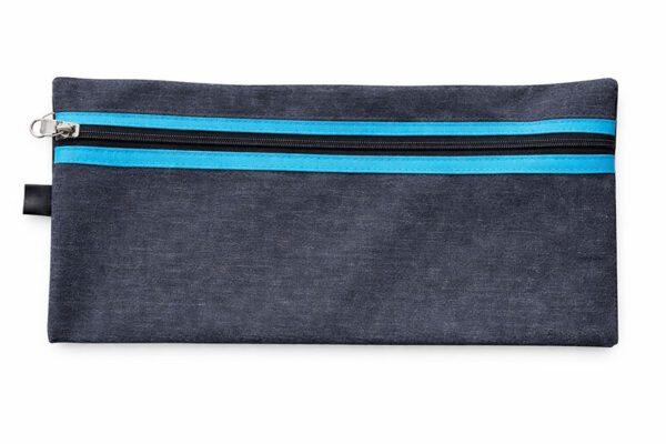 33cm Denim Pencil Bag - Red Zip