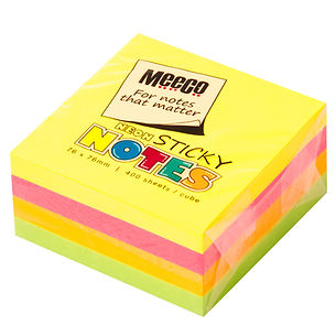 Meeco Neon Sticky Note Cube - Dream Stationery
