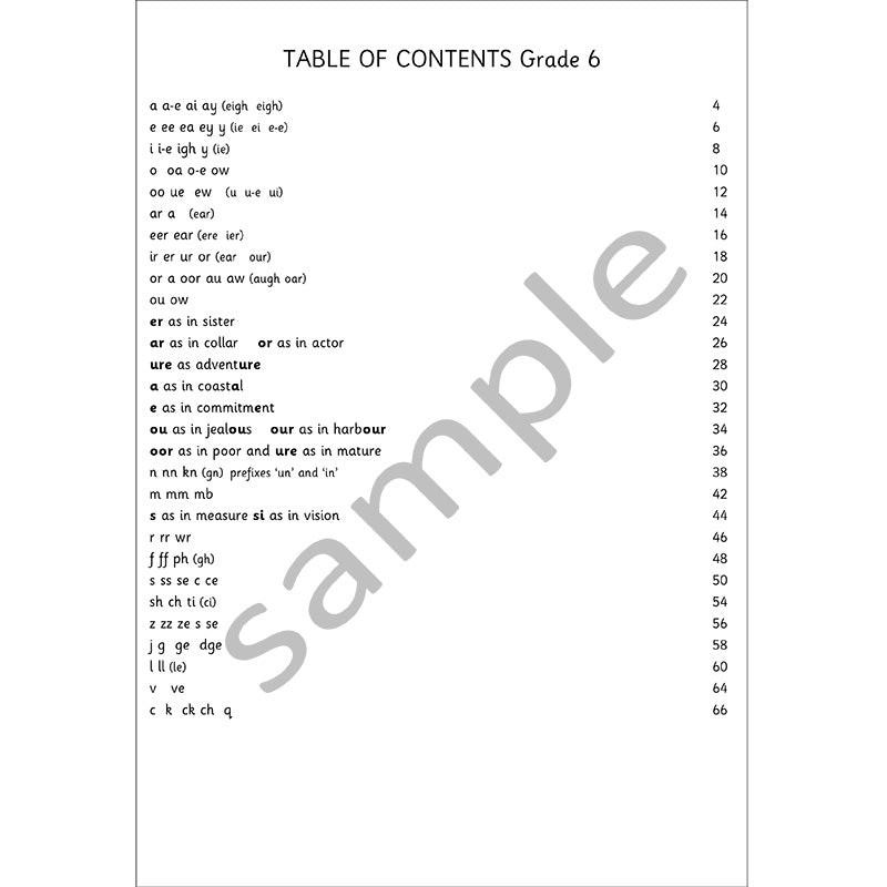 Grade 6 Phonic Workbook