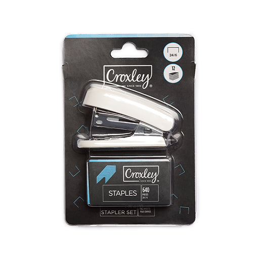 Croxley Mini Stapler Set - White