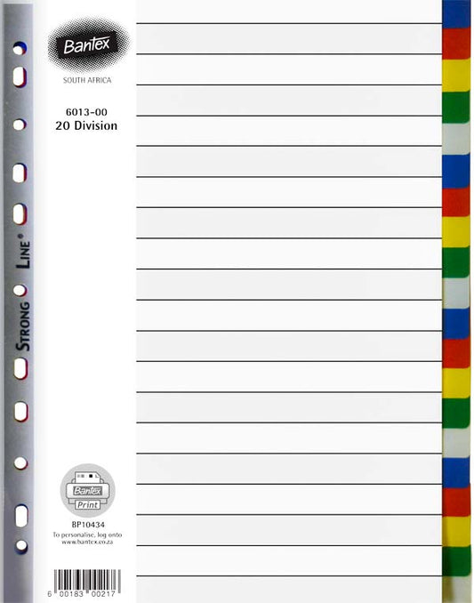Bantex 20 Tab File Divider