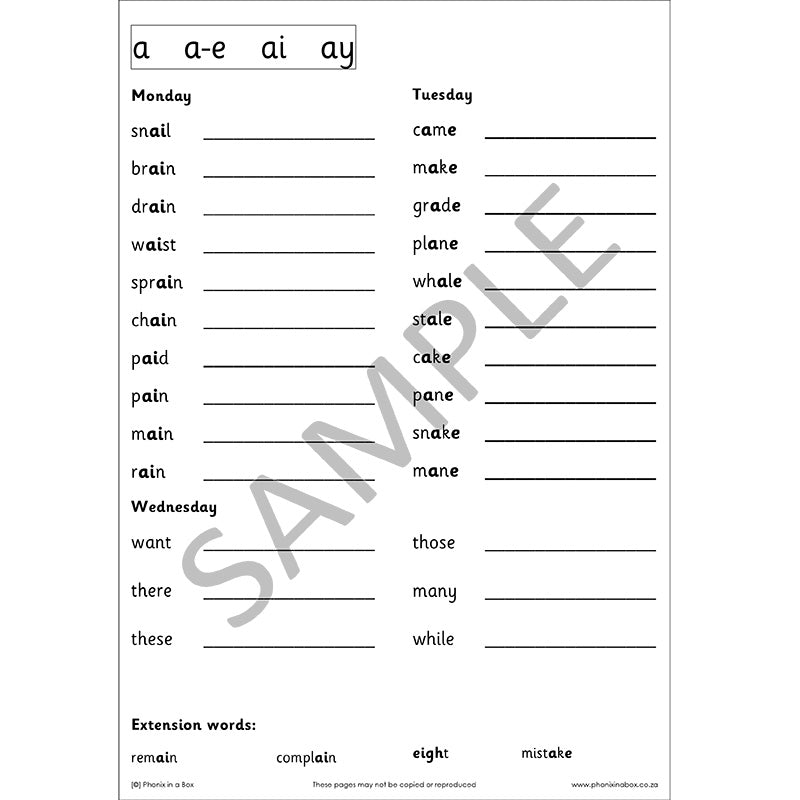 Grade 2 Phonic Workbook (Phonix in a Box)