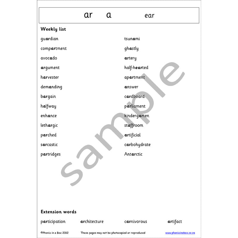 Grade 6 Phonic Workbook