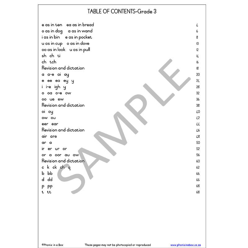 Grade 3 Phonic Workbook (Primary Font)