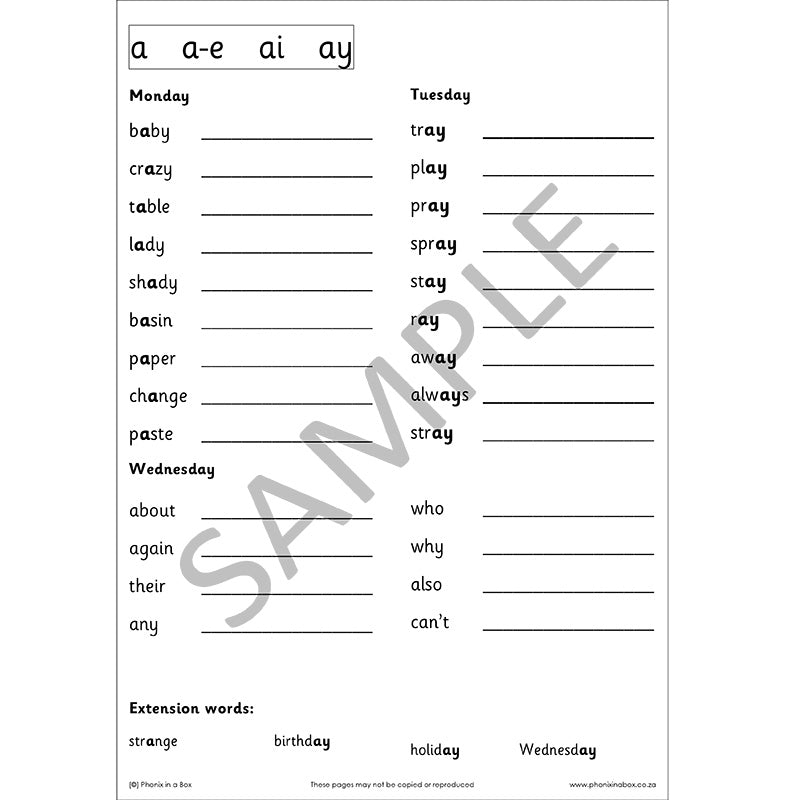 Grade 2 Phonic Workbook (Phonix in a Box)